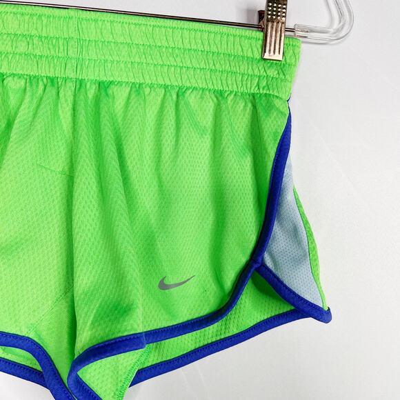 Nike Womens Small S Cool Mesh Training Shorts Electric Green Blue Workout Liner - Picture 3 of 10